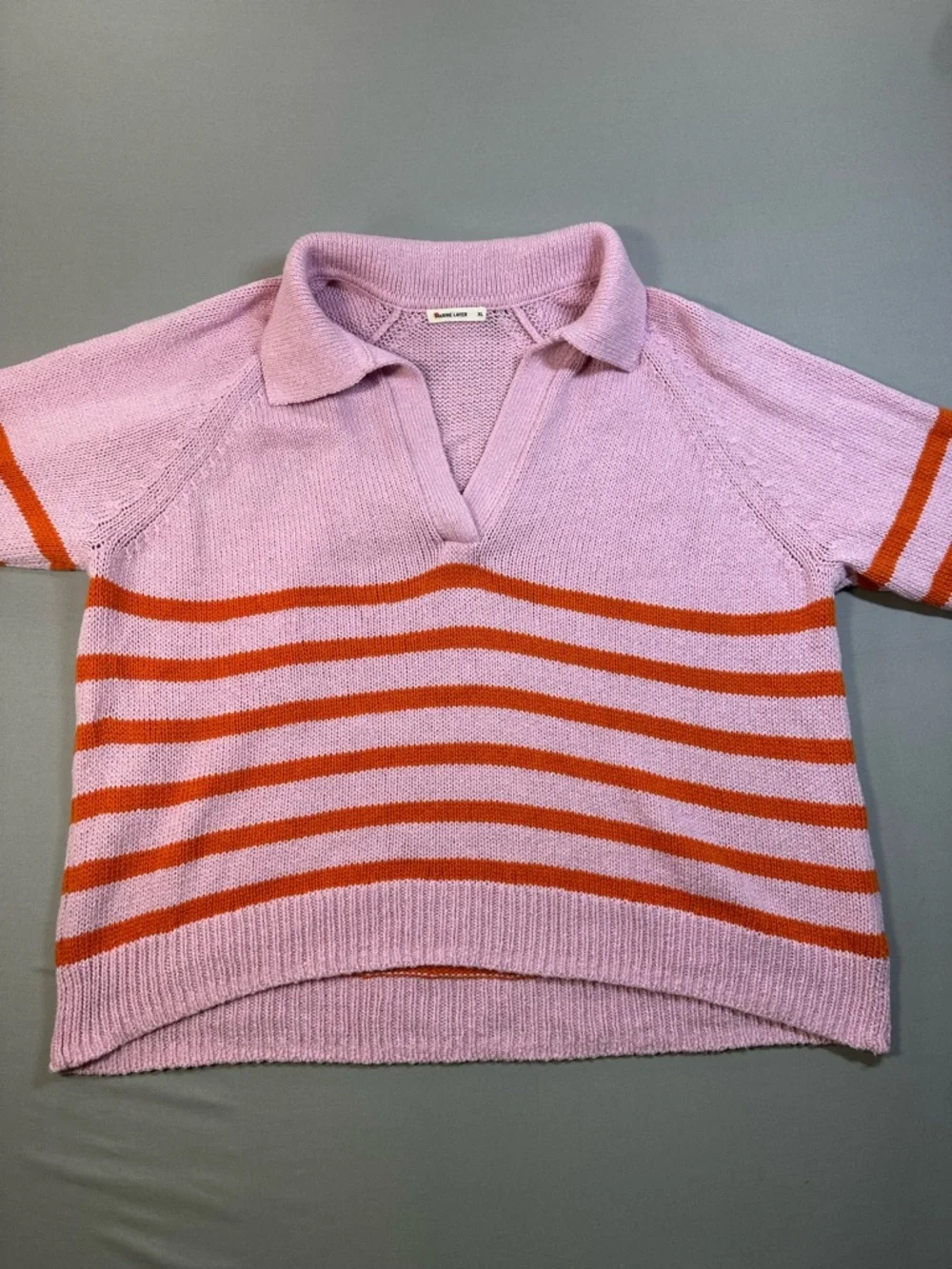 Marine Layer Claire Relaxed Polo Sweater, Merino Wool/Cotton - Womens XL - Picture 5 of 16